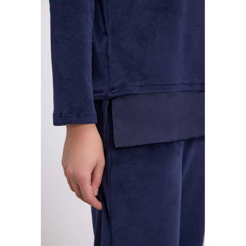 Kadın Uzun Kollu Sweatshirt Ve Pantolon Pijama Takımı Konforlu Uyku & Ev Giyimi