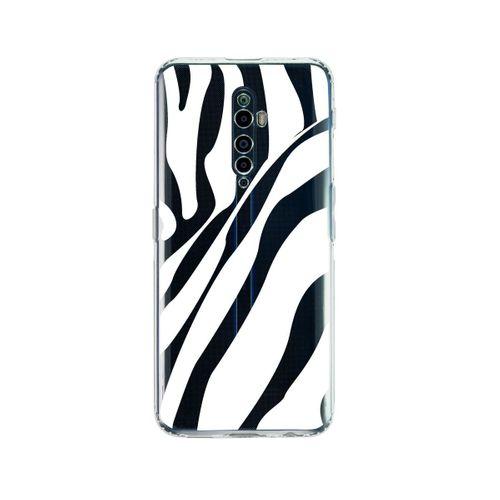 Oppo Reno 2Z Zebra Desenli Premium Şeffaf Silikon Kılıf