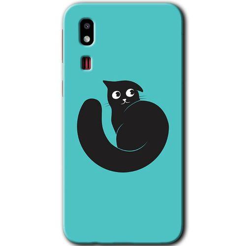 Galaxy A2 Core Kılıf HD Desen Baskılı Arka Kapak - Cat Vector + Kırılmaz Cam