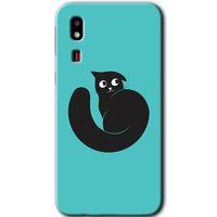 Galaxy A2 Core Kılıf HD Desen Baskılı Arka Kapak - Cat Vector + Kırılmaz Cam