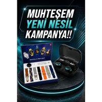 Ucuz Kaliteli Yeni Nesil 7 Kordonlu Akıllı Saat Ve Kablosuz Bluetooth Kulaklık Anc Özelliği