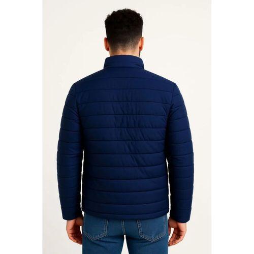 Erkek Mikro Su İtici Kapitone Baskılı Astarlı Fermuarlı Bomber Mont - Lacivert