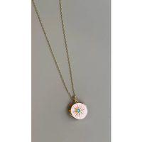 Kapaklı Güneş Kolye - Pembe