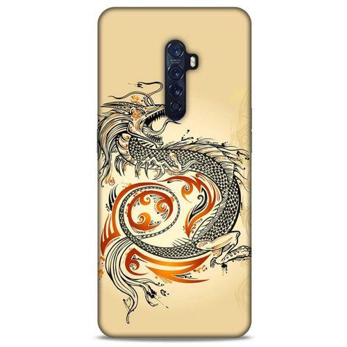 Oppo Reno 2 Kılıf Dragons (27) Tasarımlı Kılıf Siyah Ejderha Dövmesi