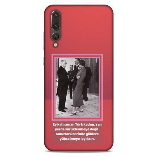 Huawei P20 Pro Kılıf Atatürk (5) Koruma Kabı Açık Kırmızı