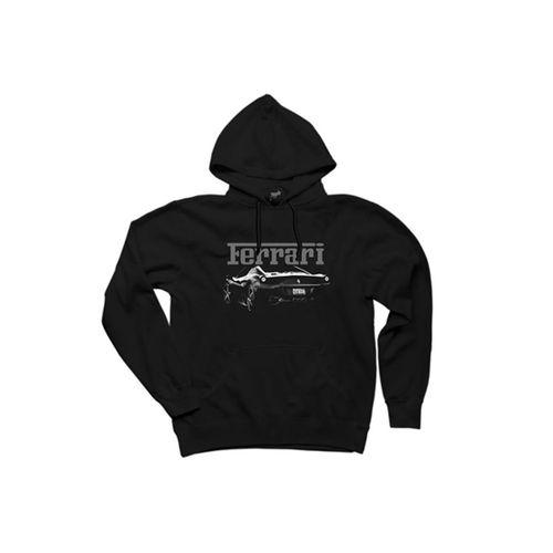 Ferrari Ghost Siyah Kapşonlu Sweatshirt Hoodie