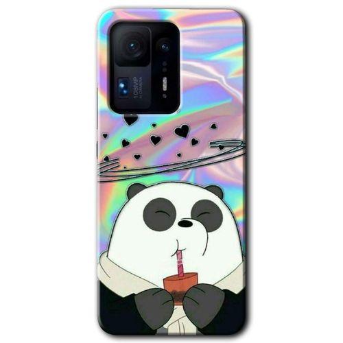 Xiaomi Mi Mix 4 Kılıf HD Desen Baskılı Arka Kapak+Temperli Cam - Milkshake Panda