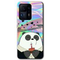Xiaomi Mi Mix 4 Kılıf HD Desen Baskılı Arka Kapak+Temperli Cam - Milkshake Panda