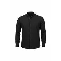 Scott – Soft Dokulu Yarım Oversize Modern Erkek Gömlek - Siyah