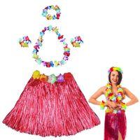 Hawaii Dans Kostümü Çiçek Kolye Seti Hula Etek Çocuk