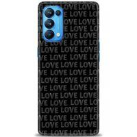 Oppo Reno 5 Pro Kılıf HD Baskılı Kılıf - Black Love + Tam Ekran Koruyucu