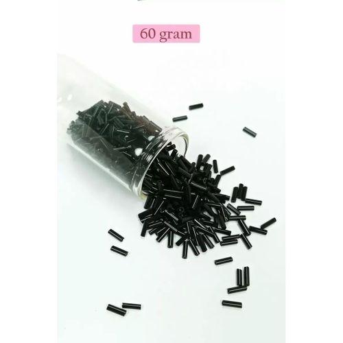 Uzun Boru Kesme Boncuk Çap 2mm Uzunluk 10 mm - 60 Gram - Siyah - BNC280