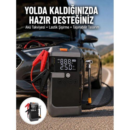 Işıklı Hava Kompresörlü Taşınabilir Akü Takviye Ünitesi Yeni Nesil