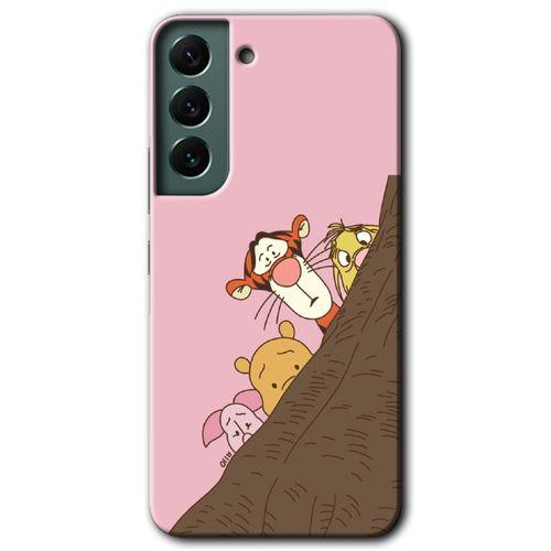 MRCİLETİSİM Samsung Galaxy S22 Kılıf HD Desen Baskılı Arka Kapak + Temperli Cam - Winnie the Pooh