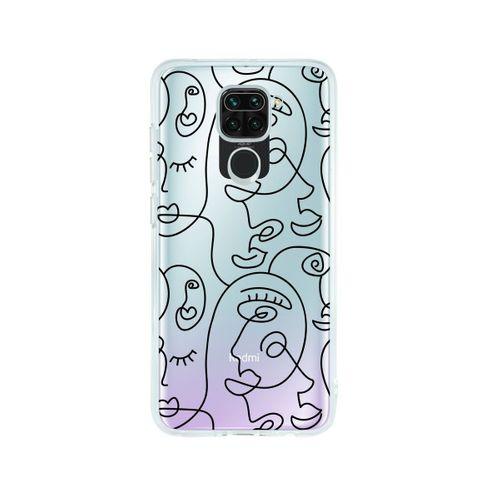 Redmi Note 9 Face Art Desenli Premium Şeffaf Silikon Kılıf