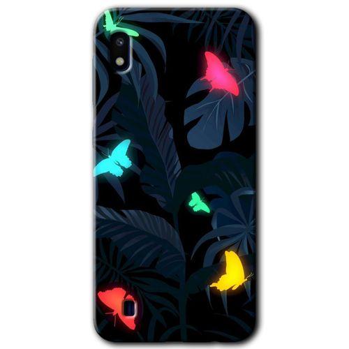 MRCİLETİSİM Samsung Galaxy A10 Kılıf HD Desen Baskılı Arka Kapak + Temperli Cam - Lighter Butterfly