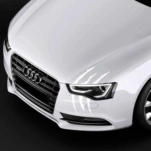 Monster Canavar Pençe İzi Uzun Far Sticker - Araba Etiket, Çıkartma - Aksesuar -modifiye -arma Beyaz