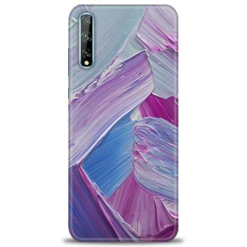 Huawei Y8P Kılıf HD Baskılı Kılıf - Purple + Tam Ekran Koruyucu
