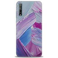 Huawei Y8P Kılıf HD Baskılı Kılıf - Purple + Tam Ekran Koruyucu