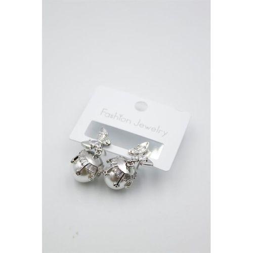 İnci Kelebek Küpe - Gümüş