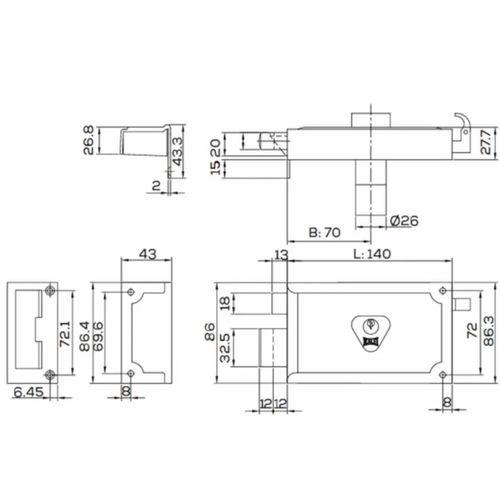Kale 157 AE Eco Tirajlı Demir Kapı Kilidi (Karşılıksız)