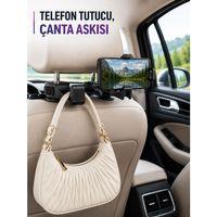 Araç Koltuk Başlığına Takılan Telefon Tutucu Ve Eşya Askısı
