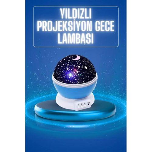 Yıldızlı Gece Lambası Mor Projeksiyon Görünümlü Masa Lambası Renk Değiştirebilen