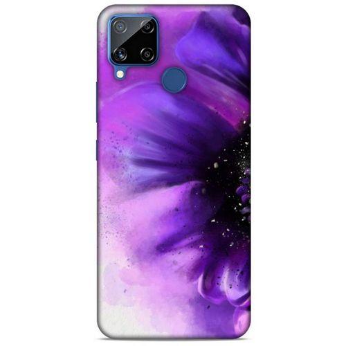 Realme C15 Uyumlu Kılıf Mor Delisi (31) TPU Kılıf Çiçek