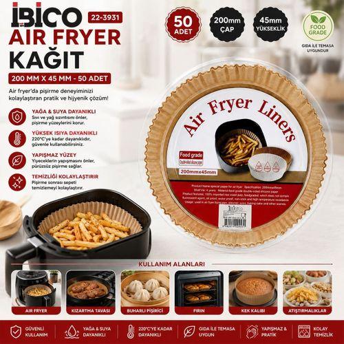Air fryer yuvarlak pişirme kağıt kalıp 20 cm 50 adet