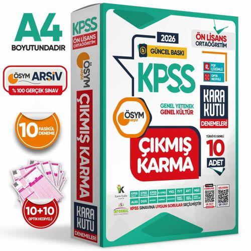 2026 KPSS Ön Lisans Genel Kültür Genel Yetenek ÖSYM Çıkmış Karma Karakutu 10lu Deneme D Çözümlü