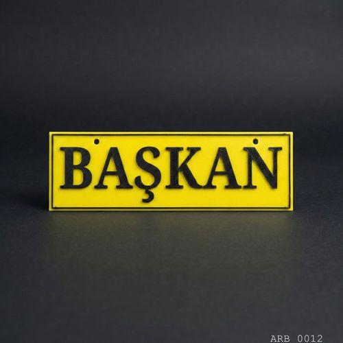 Başkan Kamyon ve Araba Ön Cam Yazısı Vantuzlu 25cmx8cmx4mm