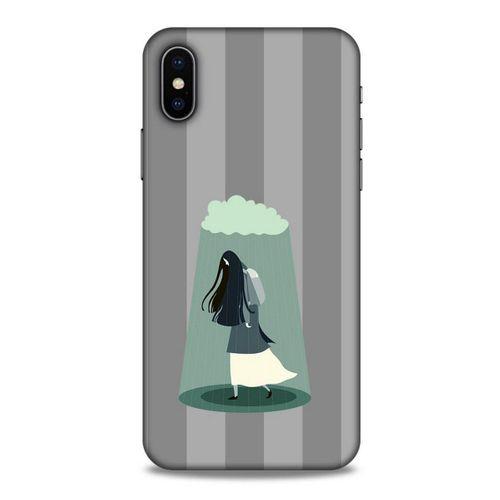 Apple iPhone XS Kılıf Depresyon (20) Koruyucu Kılıf Bej Siyah