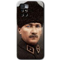 Potkal Hediye Fabrikası Xiaomi Redmi Note 11 4G Kılıf HD Desen Baskılı Arka Kapak - Başkomutan Atatürk