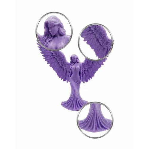 Lila Melek Biblo 3d Dekoratif Angel Figür Ev Aksesuarı