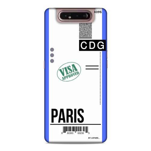 Samsung Galaxy A80 Kılıf Uçak Bileti Paris Arka Kapak Koruma Desenli Full Koruyucu