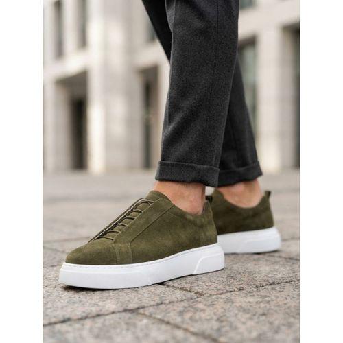 BA0581 Erkek Sneaker Günlük Casual Spor Ayakkabı Haki Beyaz Taban