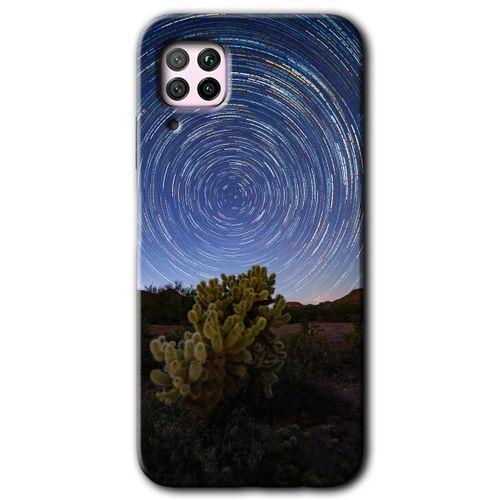 Huawei P40 Lite Kılıf Kapak - Eclipse Sky +Hayalet Ekran Yandan Gözükmez