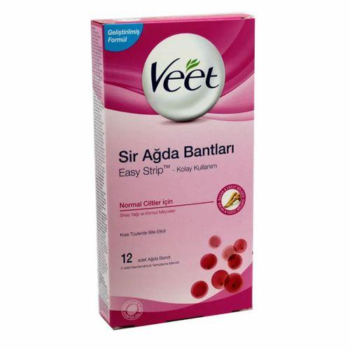 Veet Normal Ciltler için Bacak ve Vücut Bölgesi Sir Ağda Bantları 12'li