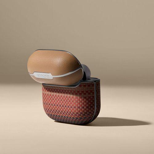 Apple Airpods 4 Kılıf Aramid Fiber Pitaka Tactile Woven Sunset-Moonrise Serisi Sunset Kapak