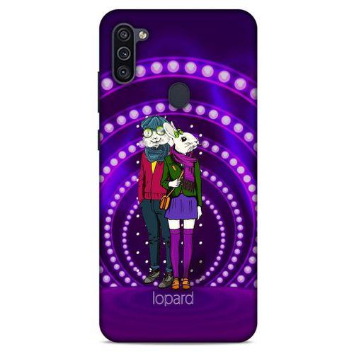 Samsung Galaxy M11 Kılıf FunnyMaX (33) Hybrid Kılıf Mor Tavşan