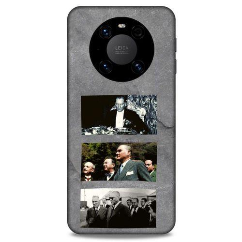 Lopard Huawei Mate 40 Pro Uyumlu Kılıf Atatürk (12) Koruyucu Silikon