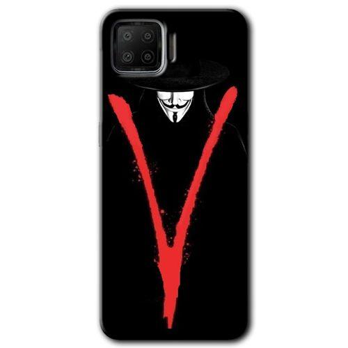 Oppo A73 Kılıf HD Desen Baskılı Arka Kapak - V for + Kırılmaz Cam