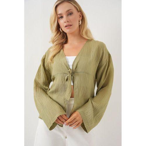 Önü Bağcıklı Bluz 952 - Çağla