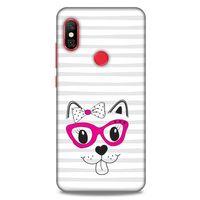 Lopard Xiaomi Mi A2 Lite Uyumlu Kılıf Kediler (16) Kalın Kılıf Fuşya Gözlük