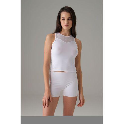 Doreanse Kadın Halter File Yaka Atlet Beyaz 9401