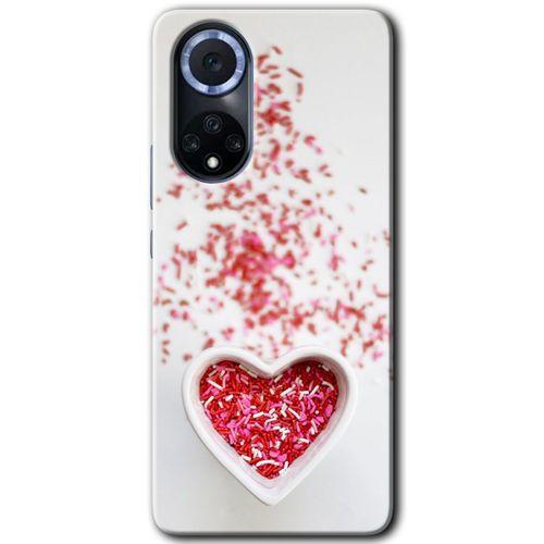 Huawei Nova 9 HD Baskılı Kılıf + 9D Tam Ekran Koruyucu - Kalpli Şekerleme