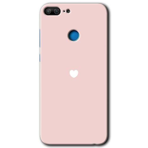 MRCİLETİSİM Honor 9 Lite Kılıf HD Desen Baskılı Arka Kapak + Temperli Cam - Sade Kalp