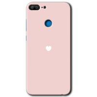 MRCİLETİSİM Honor 9 Lite Kılıf HD Desen Baskılı Arka Kapak + Temperli Cam - Sade Kalp