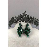 Sara Sık Taşlı Gelin Kına Tacı Ve Küpesi