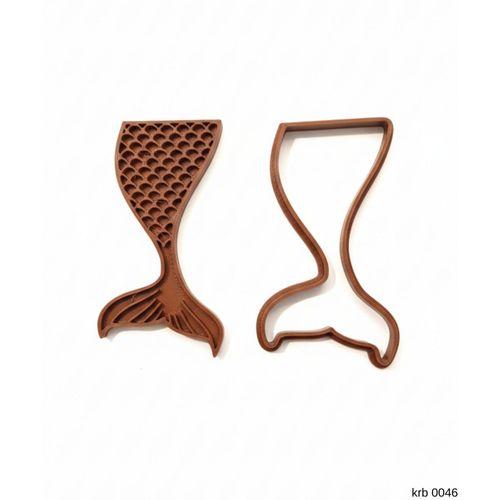 Çift Parça Balık Kuyruğu Kurabiye Kalıbı – Hamur Kesici, Şeker Hamuru ve Oyun Hamuru İçin